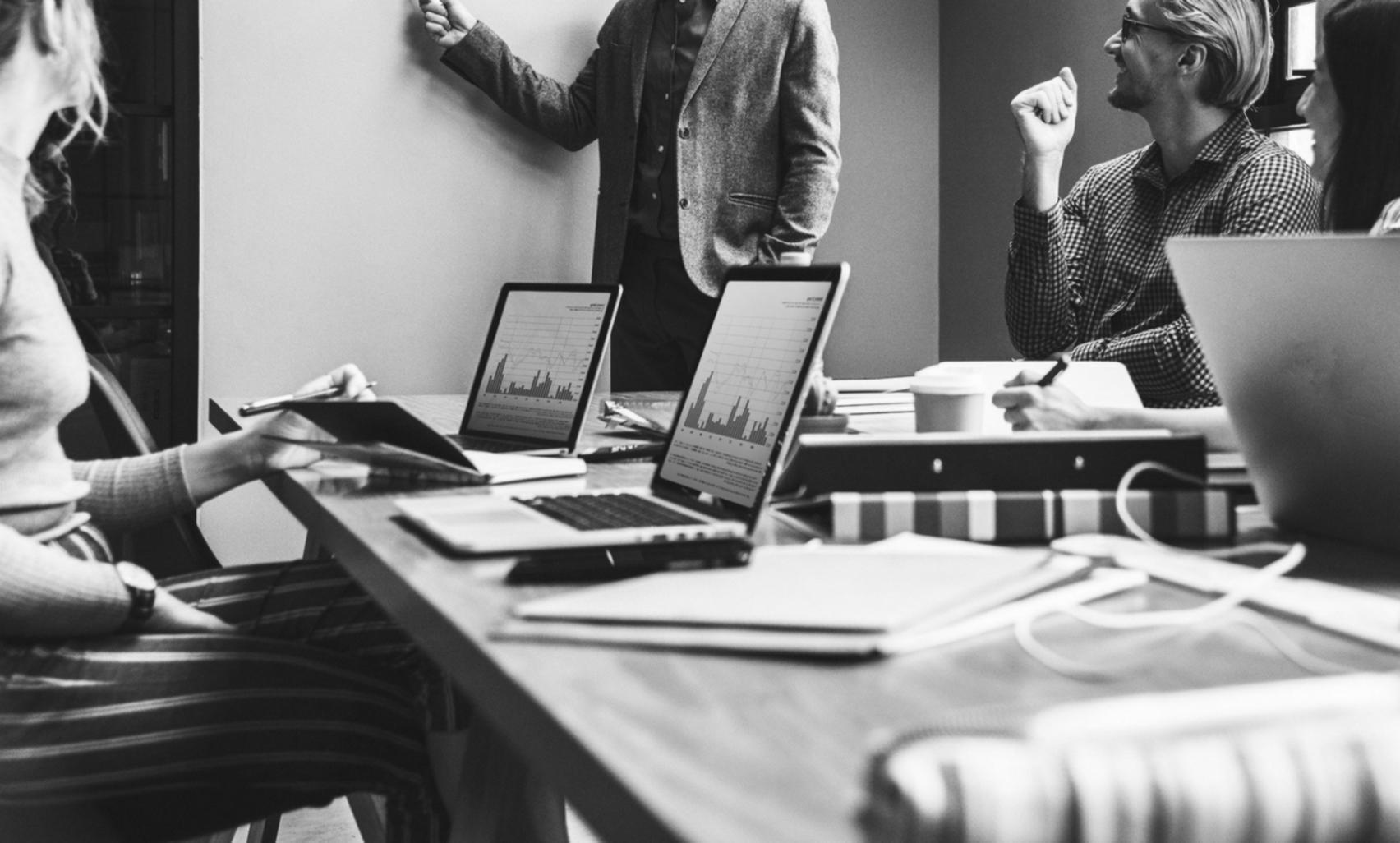 Investment analysis session with data and charts